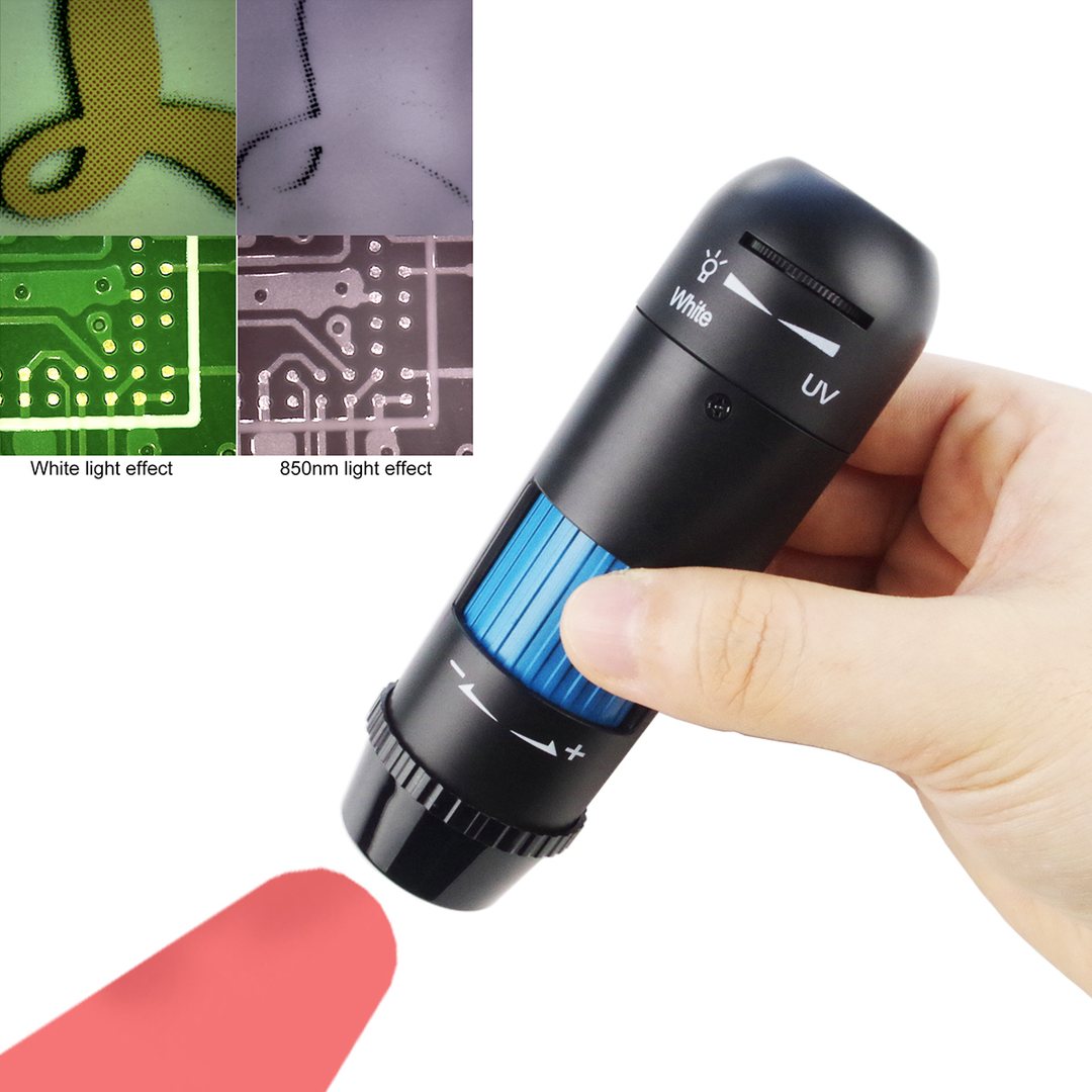 Handheld operation — adjustable white and 850nm infrared output