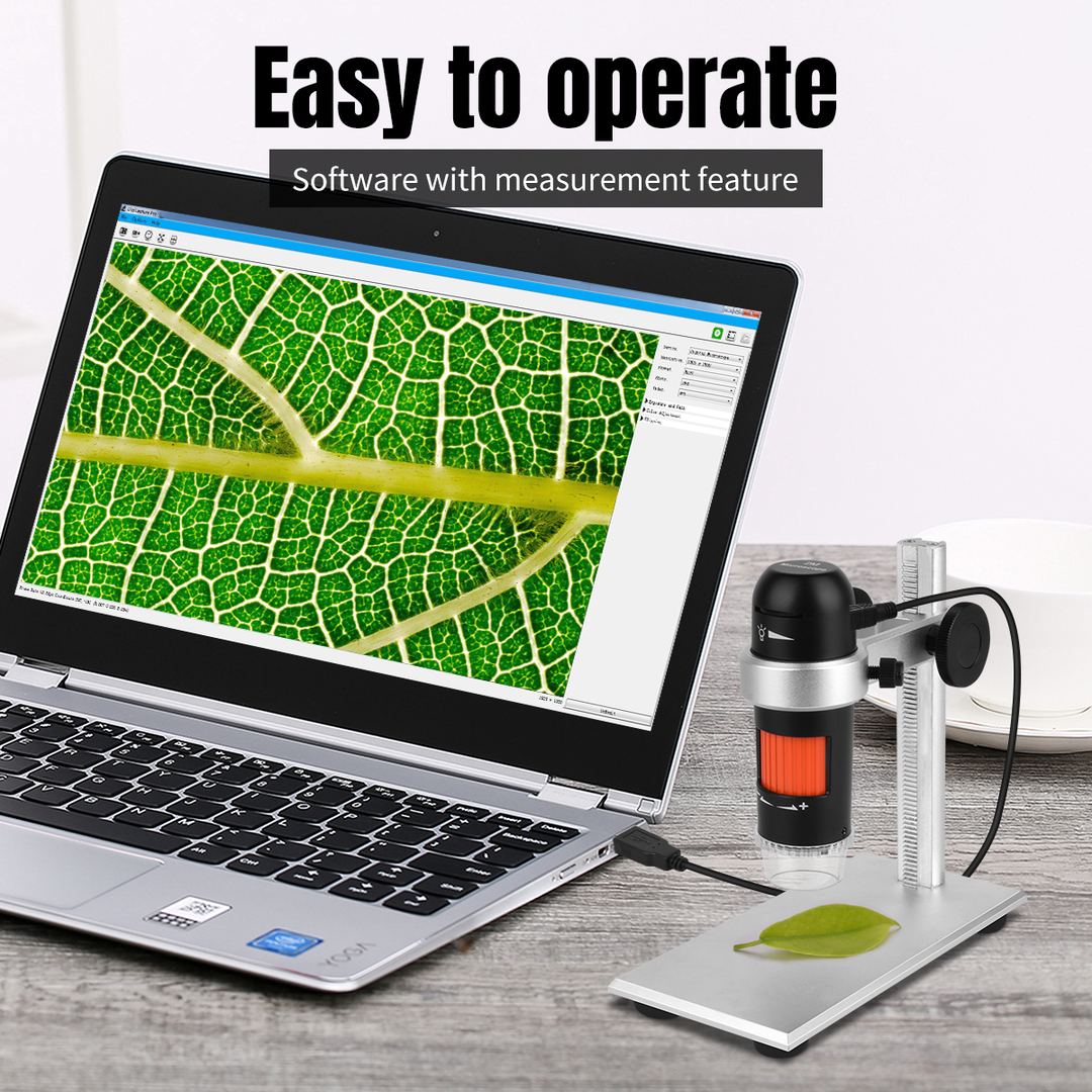 UB-DM050U connected to a laptop running the calibrated measurement software