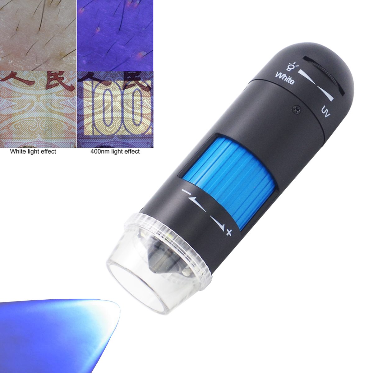Transparent contact cap of the UB-DM023B for stable, repeatable skin placement