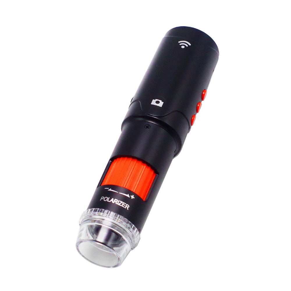 UB-DM023A handheld body — WiFi indicator, shutter button and zoom controls